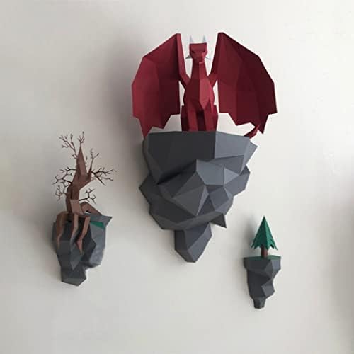 WLL-DP Летящ Дракон на Скалите Геометричен Хартиен Трофей направи си САМ Хартиена Модел Ръчно изработени Хартиена Скулптура 3D Оригами