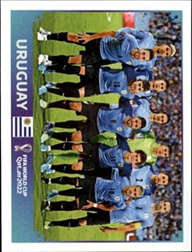 Стикер за световната Купа Панини 2022 в Катар URU1 Снимка на екипа Група H Уругвай Мини Стикер Търговска карта
