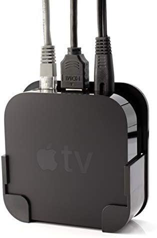 Определяне на ATV 4K - Съвместим с медиаплеерами 4-то поколение - Проста система за стенен монтаж - Включва кабел HDMI премиум клас- Черен (работи с Apple tv 4 и 4K)