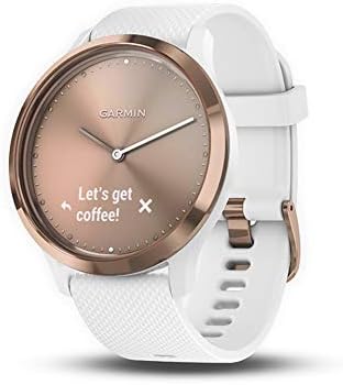Garmin vivomove HR, Хибридни Умен часовник за мъже и жени, Бяло / Розово злато