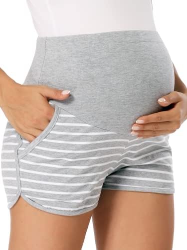 PACBREEZE Дамски къси Панталони за Бременни Над Пижами за почивка по Корем Тренировка За Бягане, Ежедневни Летни къси Панталони
