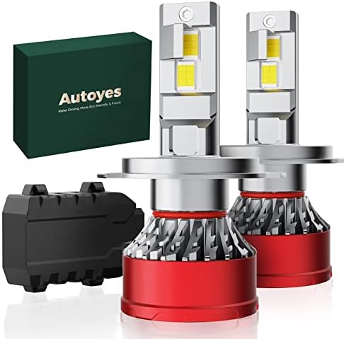 Autoyes H4 9003 HB2 led светлини за предните фарове, 24000ЛМ, 130 W/чифт 6 пъти по-ярка led фарове за дългите и къси светлини Hi/Lo Plug and