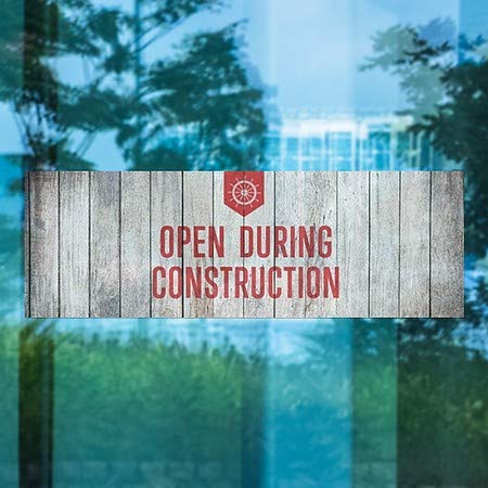 CGSignLab | Прозорец хастар Отворена по време на строителството - Морска дървесина | 36 x12