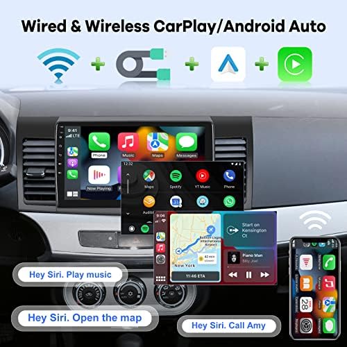 [2G + 32G] Автомагнитола за Mitsubishi Lancer 2008-2017, стерео със сензорен екран 10,1-инчов Android 11, Apple Carplay/Android Авто/Hi-Fi Аудио/ 1080P/ SWC/ Bluetooth + Резервно помещение AHD + микрофон