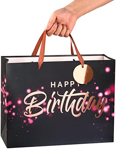 Loveinside Черно и розово Подарък пакет за рожден Ден с кърпа за рожден Ден, бебе душ, партита и още много Други - 13 x 10 x 5, 1 бр.