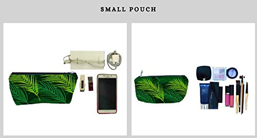 Чанта с цип със зелени листа, за жени и за мъже - Разширено дъно За максимално съхранение - Пеналы за възрастни - козметика чанти - Гъвкави