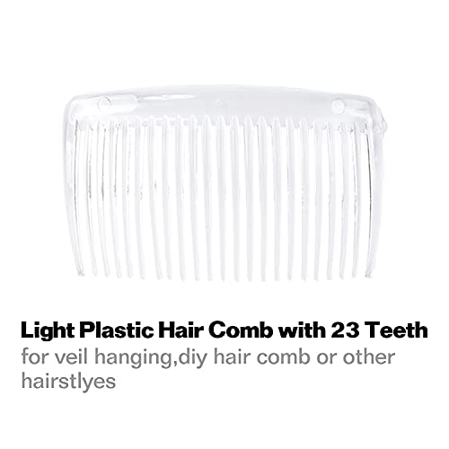 Cinaci 30 Опаковане. 3-Цолови Бели Прозрачни Пластмасови Френски Странични Гребени За Коса, Булчински Гребен За фаты, шнола за коса, Малки