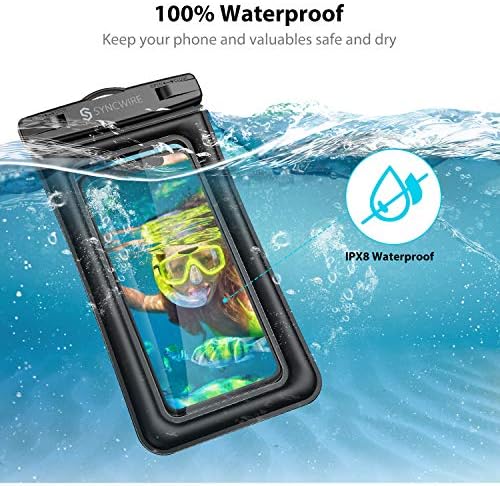 Syncwire Водоустойчив калъф за телефон, 2 опаковки Универсален Водоустойчив калъф IPX8 за подводна сушене, Съвместим с iPhone 13 12 Pro Max SE2 11 Pro XR X 8 7 6s Plus Galaxy S21 S10 Note 10 на Google Pixel Д?