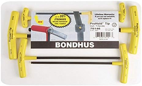 Bondhus 75146 Комплект от 6 химикалки и Т-образни дръжки с инат фитил, размери 5/32-3/8 инча