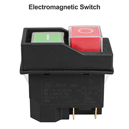QTEATAK IP55 Електромагнитен превключвател за ВКЛЮЧВАНЕ-изключване на 2-а Позиция 4-Пинов превключвател с Червени и Зелени бутони