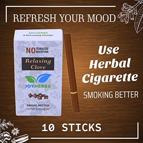 Цигари JOYHERBS Clove Natural Herbal - Смес от билки - Без тютюн и никотин, 1 пакетче - 10 броя