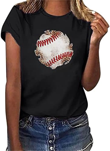 Дамски Ежедневни Тениска с кръгло деколте и къс Ръкав, Бейзболни Сладки Тениски с Графичен Дизайн, Летни Блузи С Писмото
