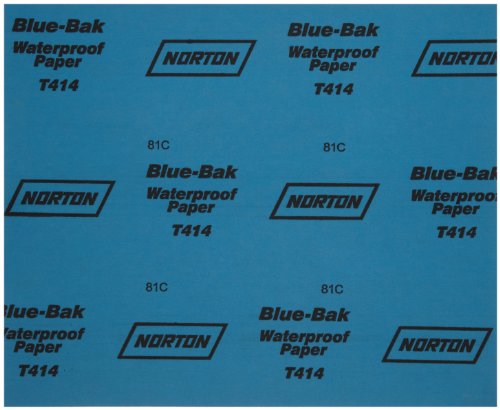 Водоустойчива шкурка Norton, Шлайфане лист Tufbak 9X11, Размер на 220 за фина обработка, Малки шкурка за дърво, неръждаема стомана и стъкло,