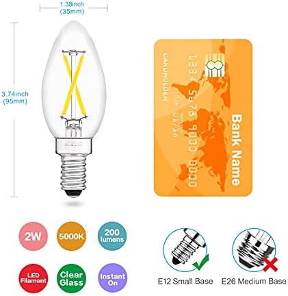 Комплект led лампи AIELIT 4 опаковки по 2 Вата B11/T45, Еквивалентна лампа с нажежаема Жичка с мощност 25 Вата с регулируема яркост,