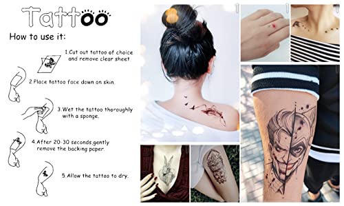 Модни Временни Татуировки За Мъже И Жени, Дизайнерски Бижута За Тяло, Секси Фалшиви Аксесоари за Партита, Стикер, 3D Татуировката, Скъпа Мультяшная Реалистична