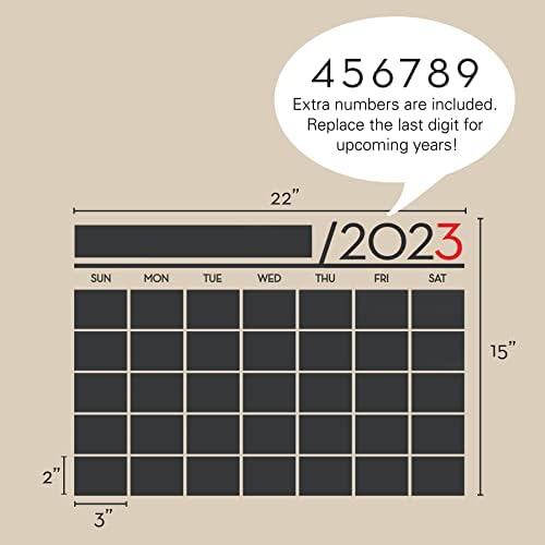 Стикер на Календар за 2023 Година, Vinyl Стикер на Стенен Календар на Класната дъска с Допълнителни години прости Форми