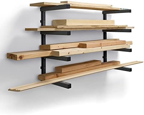 Метален багажник за съхранение на дървесина и дървен материал BORA с 4-уровневым монтиране на стена - За вътрешна и външна употреба,