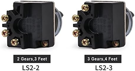 HIFASI 1 бр. Дръжка за Превключване на Джойстик Контролери 30 мм Централен ключ LS2-2 LS2-3 Завъртане на превключвателя за избор на 2/3 кутия 380VAC 10A (Размер: LS2-3)