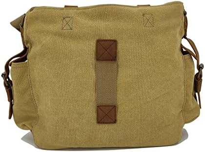 Sechunk Реколта Военна Кожена Холщовая Чанта За лаптоп Messenger Чанта Среден размер