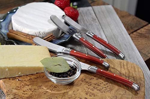 Комплект ножове за сирене Laguiole от 8 теми – Накрайник за сирене от неръждаема стомана – Приставка за сос, сирене и масло, Комплект