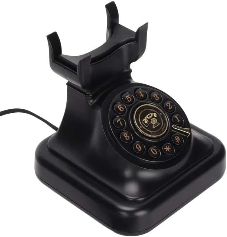 QUUL Ретро Стационарен Телефон Европейския Стар Стил Кабелен Телефон Тенис на Фиксиран Кабелен Телефон за Домашния Офис, Декориране