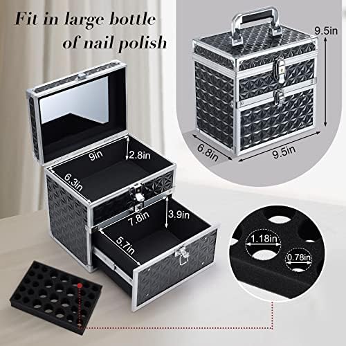 Кутия-Органайзер, за аксесоари за нокти Costravio, Калъф за съхранение на лак за нокти за маникюр или домашна употреба С чекмедже и