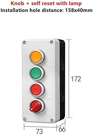 GUMMMY Блок за управление с превключвател светещи бутони 24 В/220 В, с бутон за аварийно спиране, промишлен прекъсвач с самосбросом, Водоустойчива