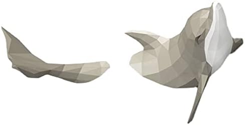 WLL-DP Креативен Вид Делфин Хартиена Скулптура 3D Книжен Модел САМ Оригами Пъзел Хартиен Трофей Игра Ръчно изработени Геометрично Декорация