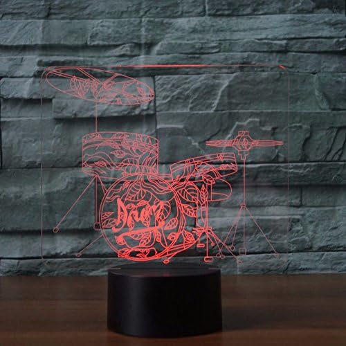 3D Барабанная Инсталиране на нощна светлина Сензорен Прекъсвач Декор Маса Настолна Оптична Илюзия Лампи 7 Променящия Цвят Led Настолни