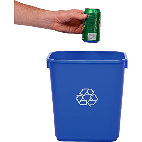 Кошче за отпадъци Global Industrial Plastic Recycling, 13-5/8 Кв., синьо