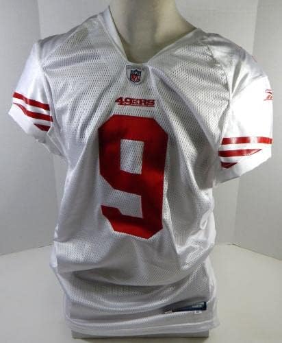 2009 San Francisco 49ers Шейн Андрус №9, Издаден През бялата фланелка 44 DP26601 - Използваните тениски за игри NFL Без подпис