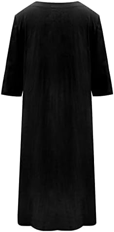 AIZONGK, дамски памучни ленени рокли големи размери, обикновен къс ръкав, разреза отстрани, летен плаж дълъг сарафан в стил бохо