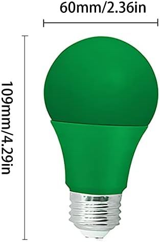 BesYouSel A19 Зелена Led Крушка E26 9 W Черна Крушка 60 Вата Еквивалентен на Халогенна лампа за Дома на Празничното осветление