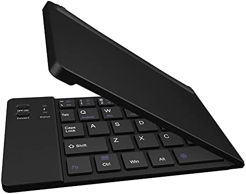 Работи от Cellet Ультратонкая сгъваема безжична Bluetooth клавиатура, съвместима с Lenovo Miix с поставка за телефон - Акумулаторна клавиатура в пълен размер!