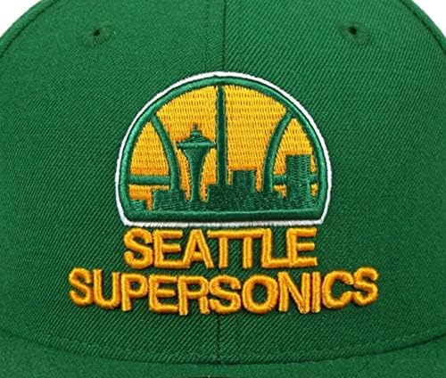 Бейзболна шапка на Mitchell & Ness Сиатъл Суперсоникс Sonics Team Ground Приталенного 7 размер 7/8 - Зелен