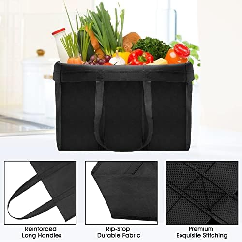 Торби за многократна употреба за пазаруване в Хранителни магазини WISELIFE, 10 x, Големи Сгъваеми Чанти-тоут, еко-Пакети