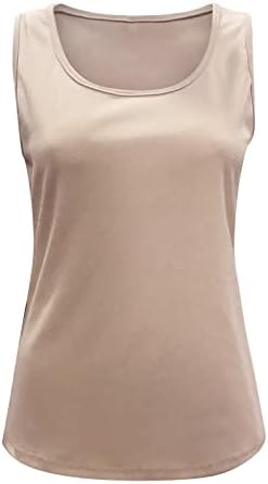 Компрессионный Жена топ MIASHUI, Монофонични Жилетка в рубчик, тениска С U-образно деколте, Напълно Свободни за Дамски Секси Потници 4xl