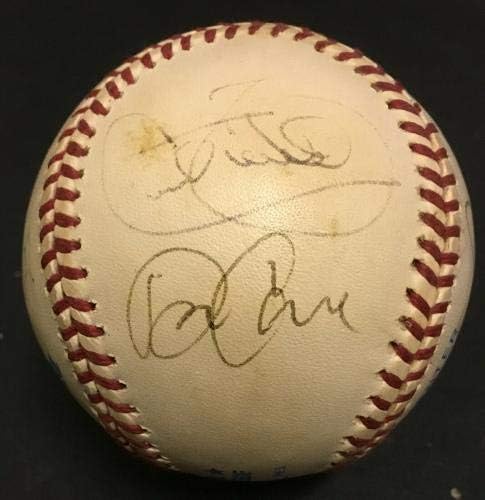 1996 отбор Ню Йорк Янкис подписа договор с AL Baseball 7 Auto Джордж Стейнбреннер Джо Торе COA - Бейзболни топки с автографи