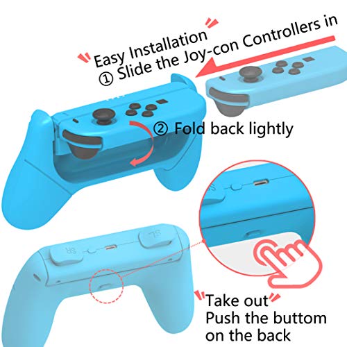 2 комплекта химикалки joy против, съвместими с Nintendo Switch Joy-Cons за допълнителен комфорт, детска химикалка, с функция за зареждане (1x ЧЕРВЕН и 1x СИНЯ)