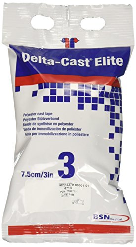 Molded лента BSN Medical 6713 Delta-Cast Elite без фибростъкло, 3 x 4 ярд. Размер, Бяла (опаковка от 10 броя)