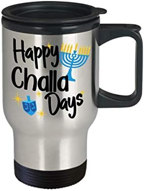 Щастливи Дни Challah, Подаръци за Ханнуку, Чаша За Пътуване, Менора, Чаша за кафе и чай, Ханука, Подарък за евреите, Ханука, Подаръци
