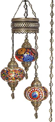 DEMMEX Турска Марокански Мозайка, Вставляемая в Полилей, Окачен Тавана Лампа, Окачена Лампа, 15-подножието Шнурная Верига и вилица, 3