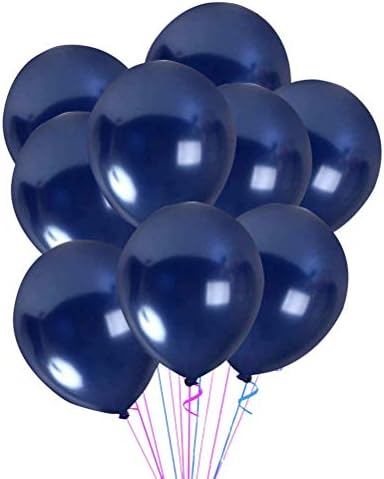 Пъстри балони 12 инча 50 бр. Тъмно-Сини балони за Партита по повод рождения Ден, Сватбени Тържества, Абитуриентски тържества и партита в морски