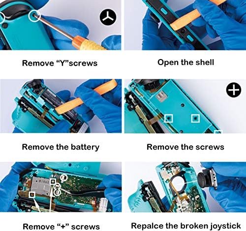 Сменяеми аналогови лигавицата на джойстик за контролер Switch Joy-Против и Switch Lite (2 опаковки), комплект за ремонт включва трехкрылок, Philips отвертка, монтировочные инстр?