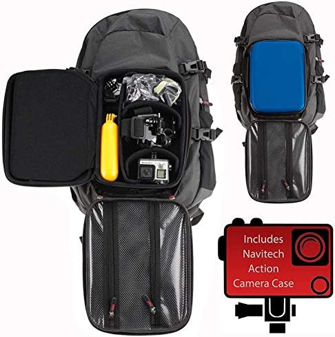 Раница за екшън камери Navitech и син калъф за съхранение с вградено нагрудным колан - Съвместим с екшън камера EKEN H9R