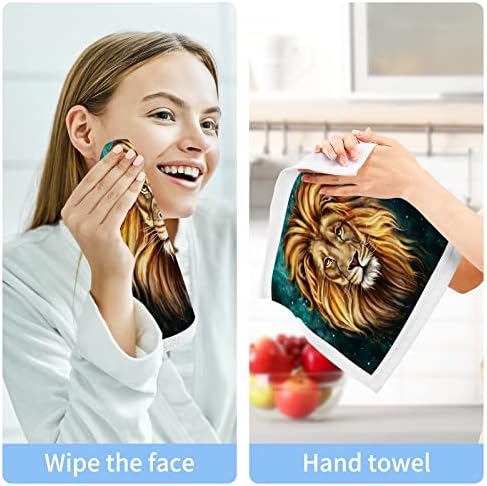 Kigai 6 Опаковки Мочалок с животни–Лъвове - Меки Кърпи За лице, За фитнес, Хотелски и спа качество, Кърпи за Многократна употреба