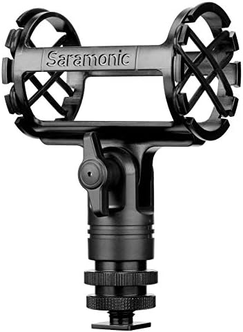 Универсално амортизирующее определяне на Saramonic за ружейных и Карандашных микрофони диаметър 0,74-0,86 инча (19 мм-25 мм) с хладен башмаком, 1/4, 3/8, & 5/8 Варианти на монтаж (SR-SM
