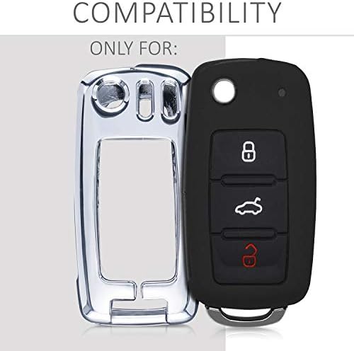 калъф за ключове kwmobile, съвместим с VW, Skoda и Seat - Сребърен