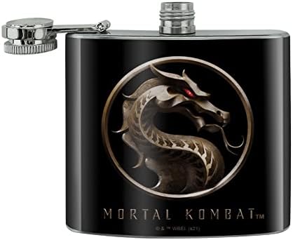 Логото на Mortal Kombat от неръждаема стомана 5 грама, фляжка за пиене на бъбреците