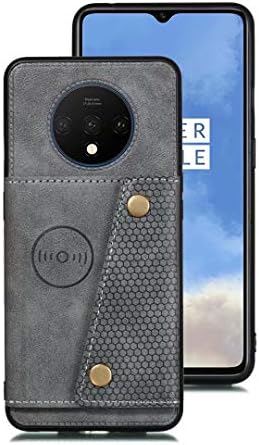 Калъф Ranyi OnePlus 7T, една Чанта-портфейл с отделения за кредитни карти, поставка [Подходящ за магнитно закрепване в колата], Защитен калъф-чанта от изкуствена кожа с дво?
